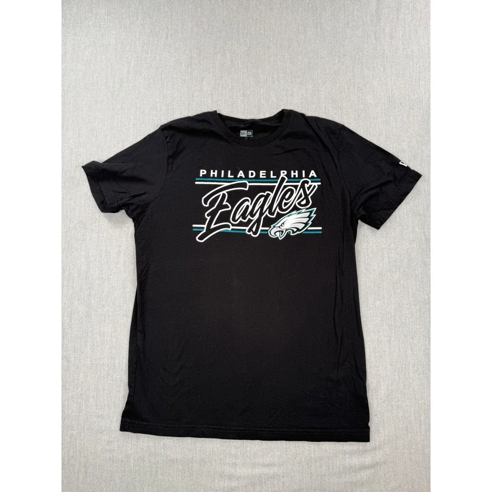 New Era Philadelphia Eagles Mens Black Graphic T-Shirt‎ Large NFL Football Tee